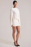 Draped Cape Mini Dress in Vanilla