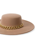 Chain Detail Fedora Light Brown