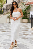 Take It Easy White Eyelet Tube Top Set