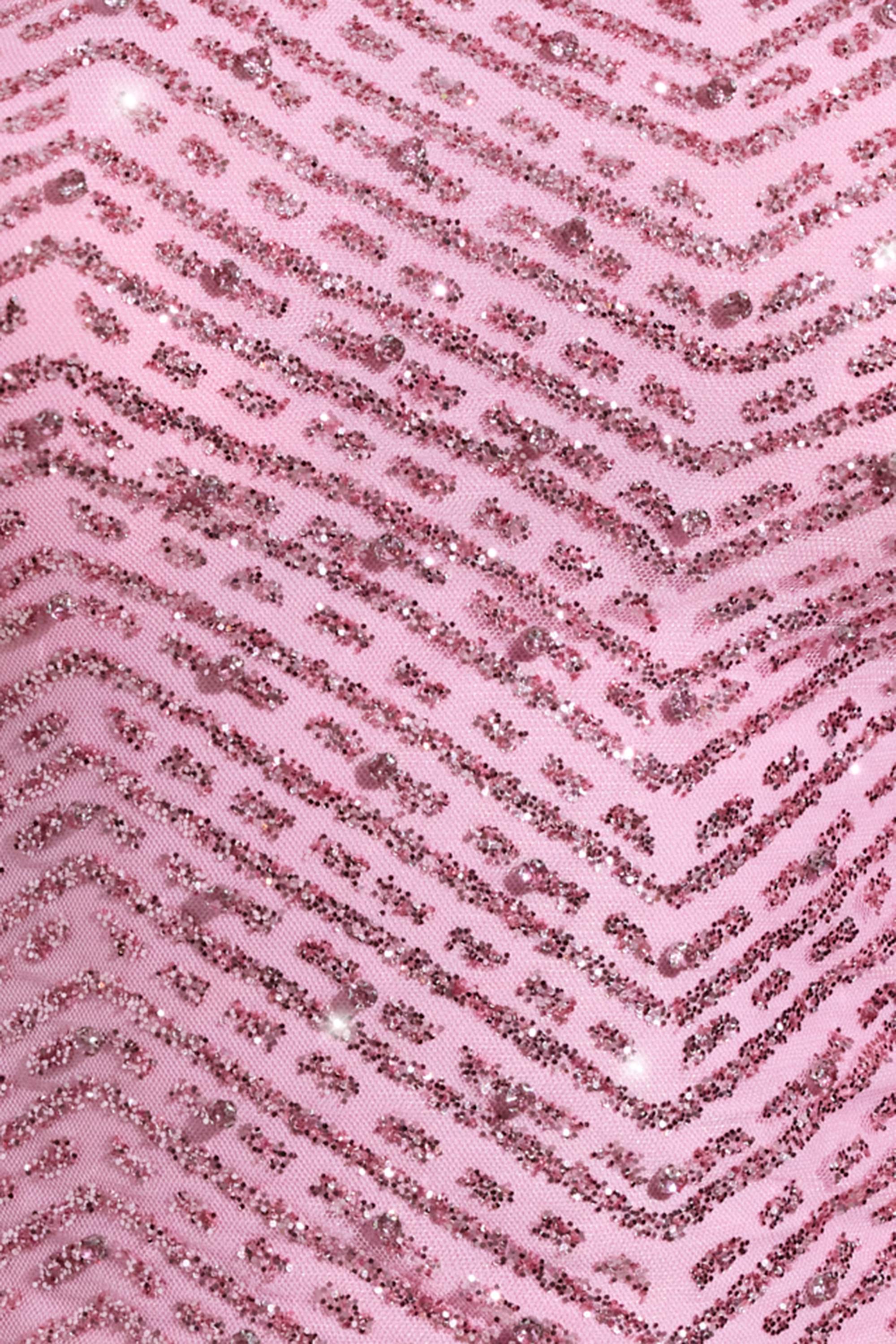 Embellished Asymmetric Scarf Detail Top in Pink