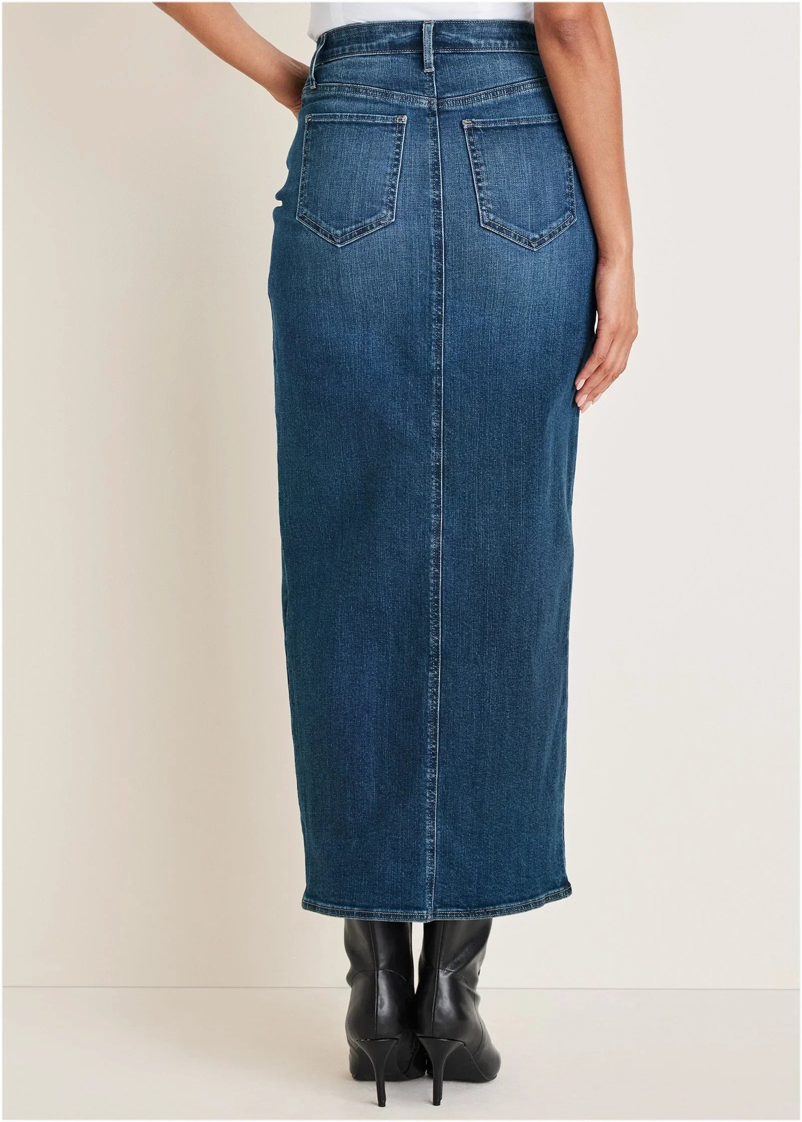 Denim Maxi Skirt Medium Wash
