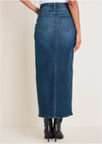 Denim Maxi Skirt Medium Wash