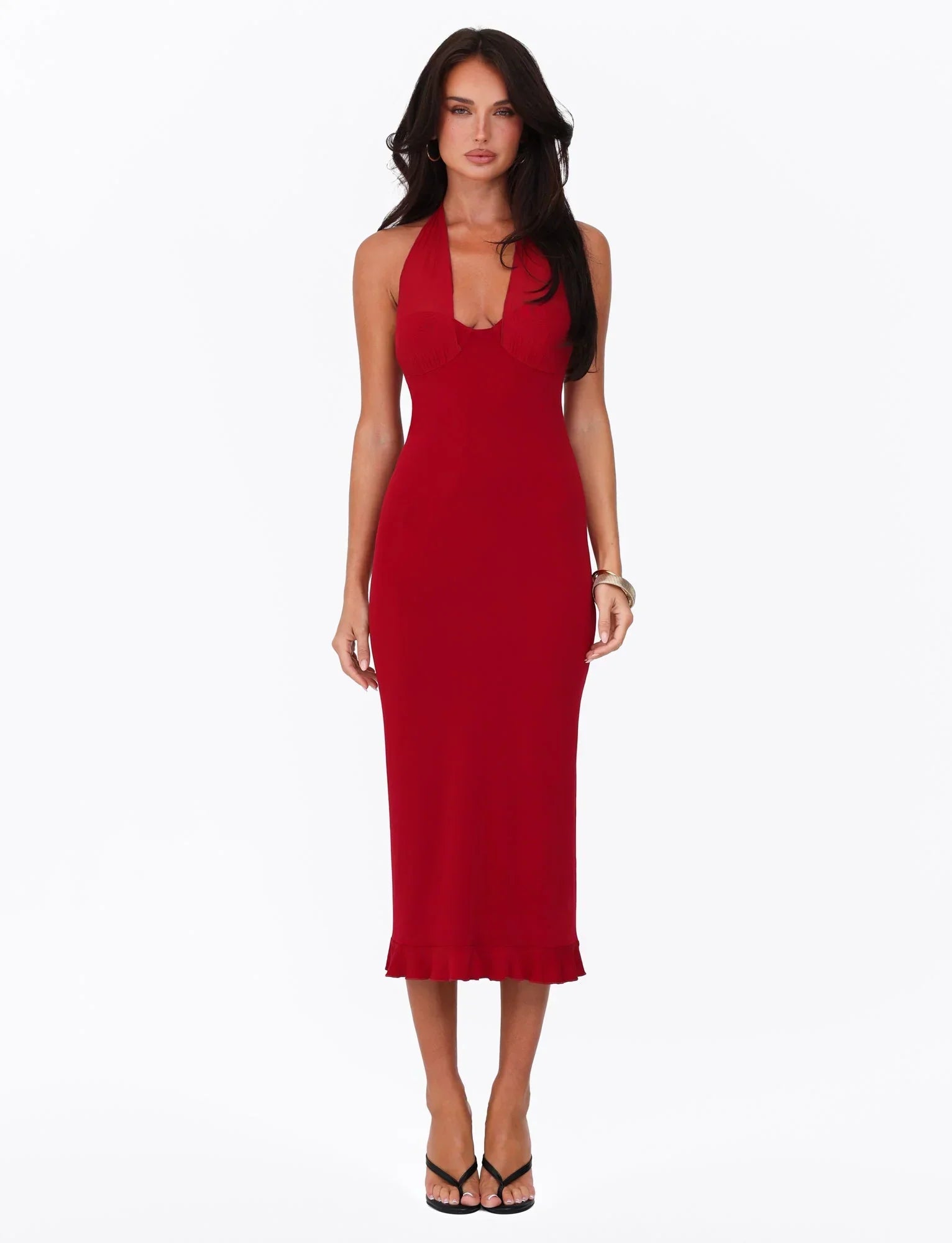 GRANGER MIDI DRESS RED CHERRY RED