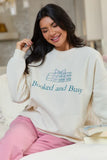 Booked Busy Cream Graphic Sweatshirt