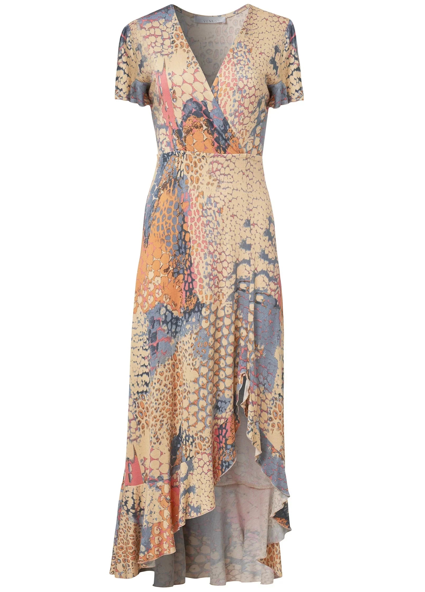 Wrap Maxi Dress Orange Multi