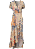 Wrap Maxi Dress Orange Multi