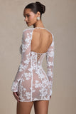 Lace Detail Corset Mini Dress in White