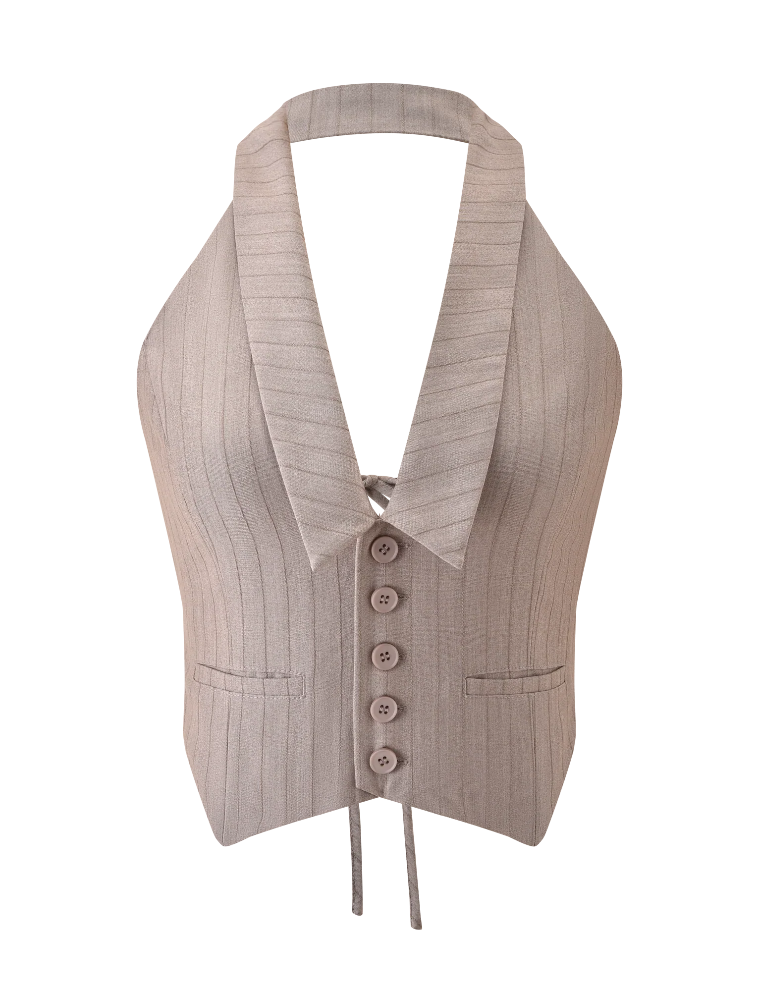 FEDRA VEST TAN PINSTRIPE