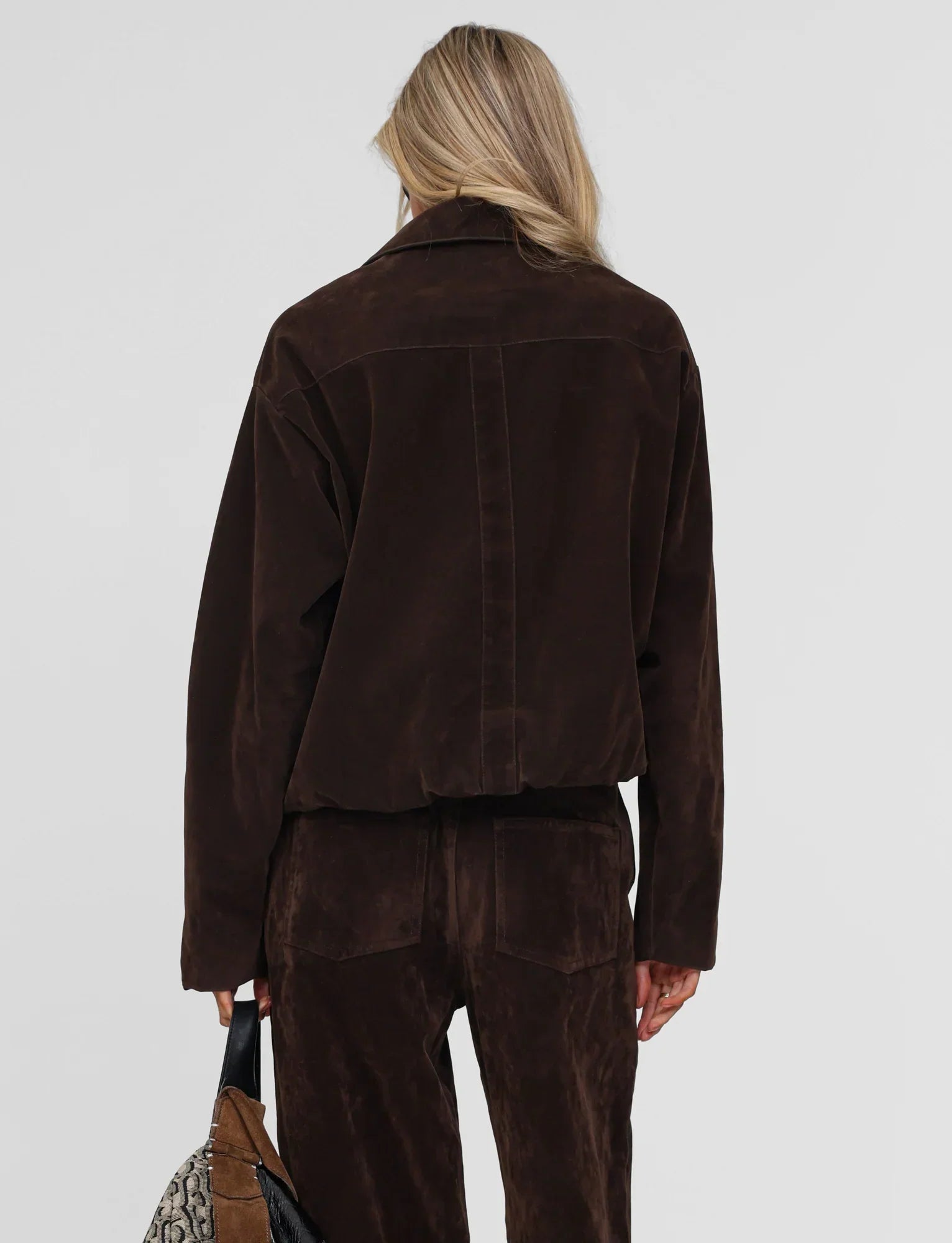 CAMELLIA BOMBER JACKET CHOCOLATE SUEDE