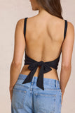 Modal Tie Back Top in Black