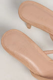 Heeled Thong Sandals in Soft Tan