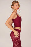 Lace Up Corset Top in Cherry Red