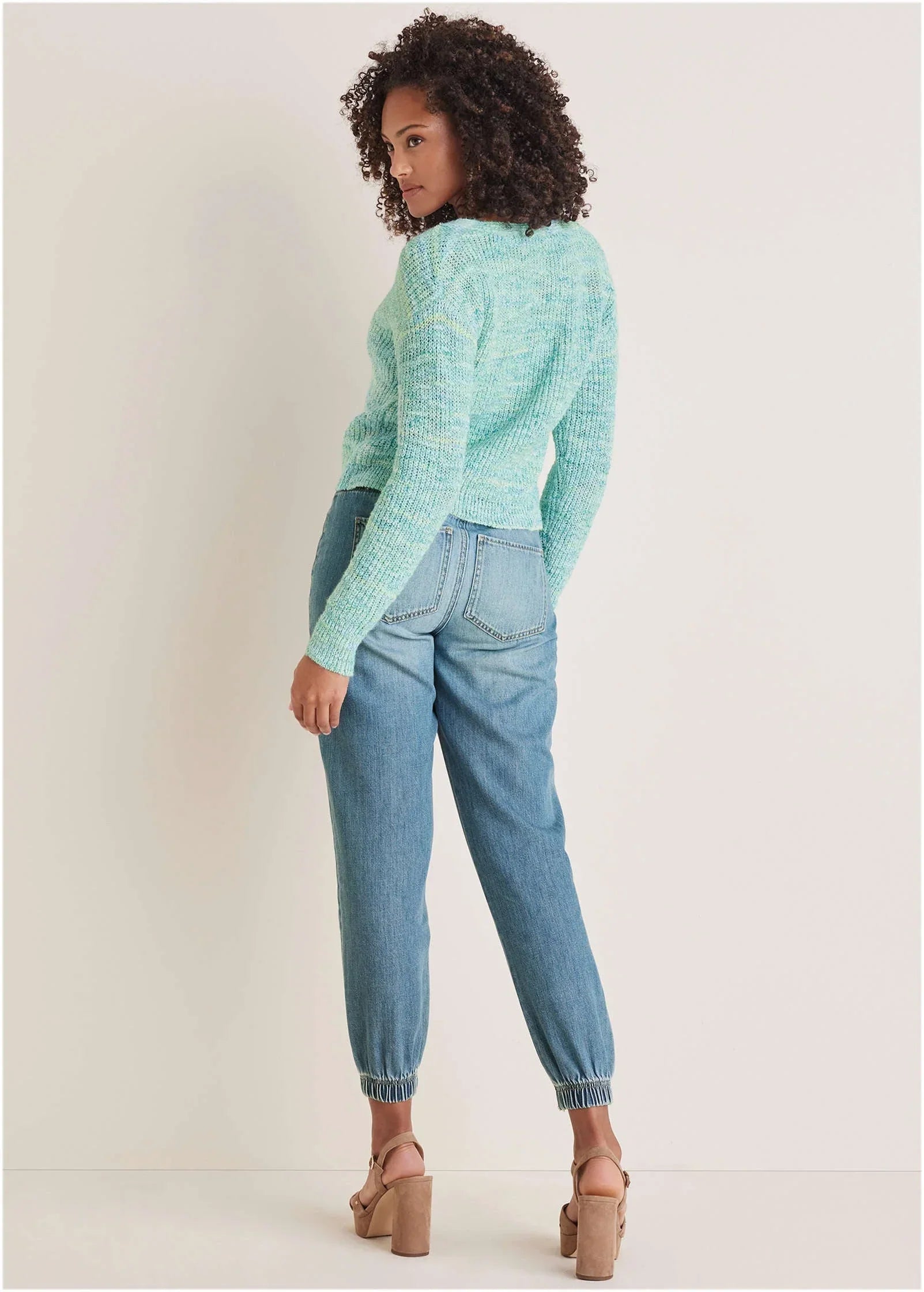 Spacedye V Neck Sweater Blue Multi