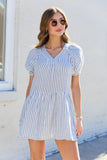 Sunlit Stripes Gauze Mini Dress