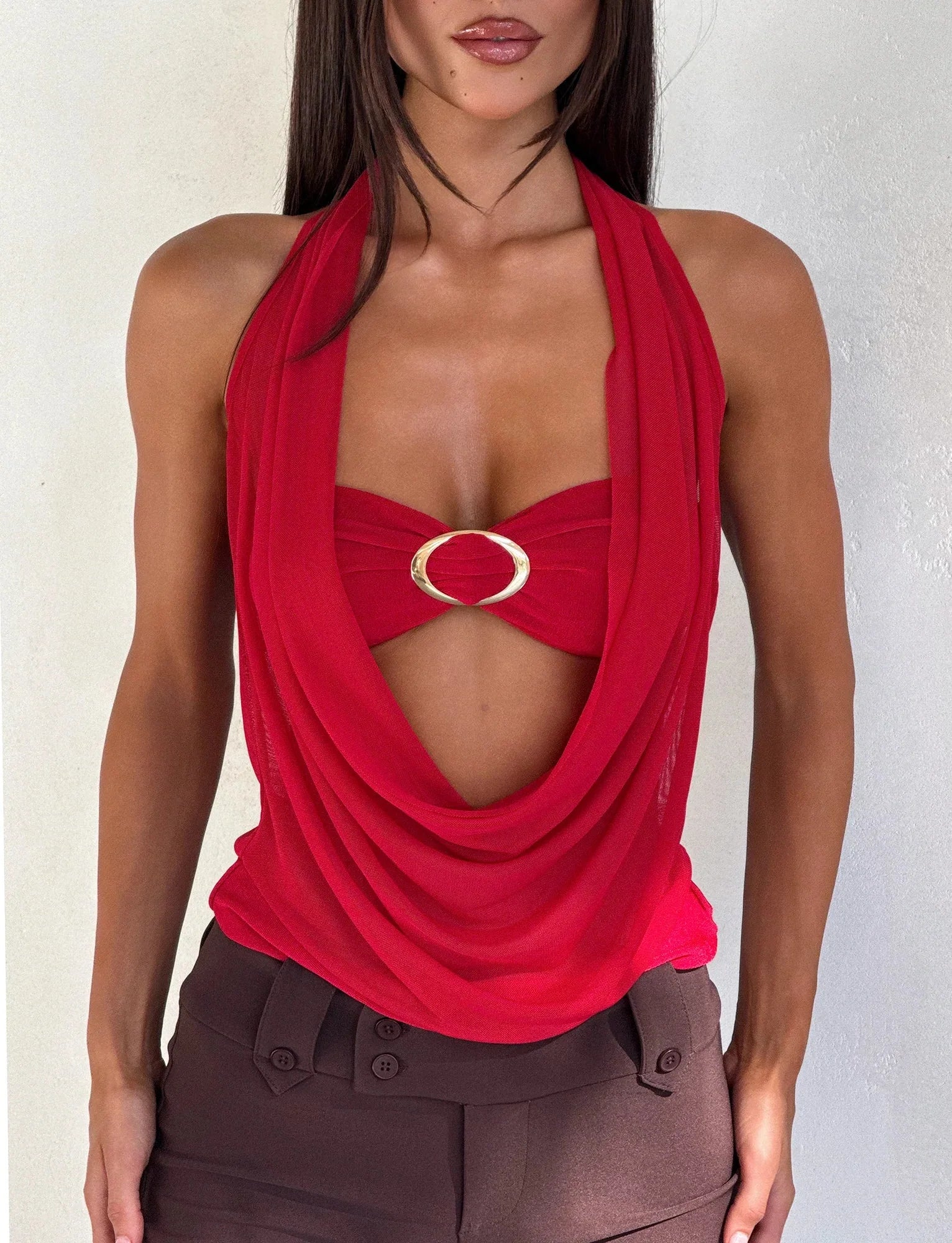 MAKENA TWO PIECE TOP RED