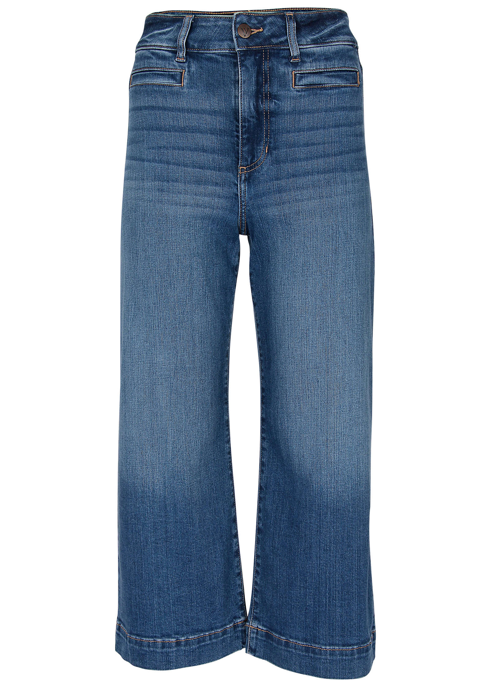 Sophia Wide Leg Crop Jeans Medium Wash