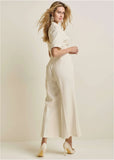 Flare Leg Suiting Set Off White