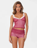 AMARAN TOP RED RED CHECK