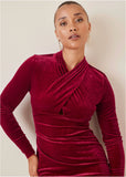 Stretch Velvet Cutout Dress Haute Red