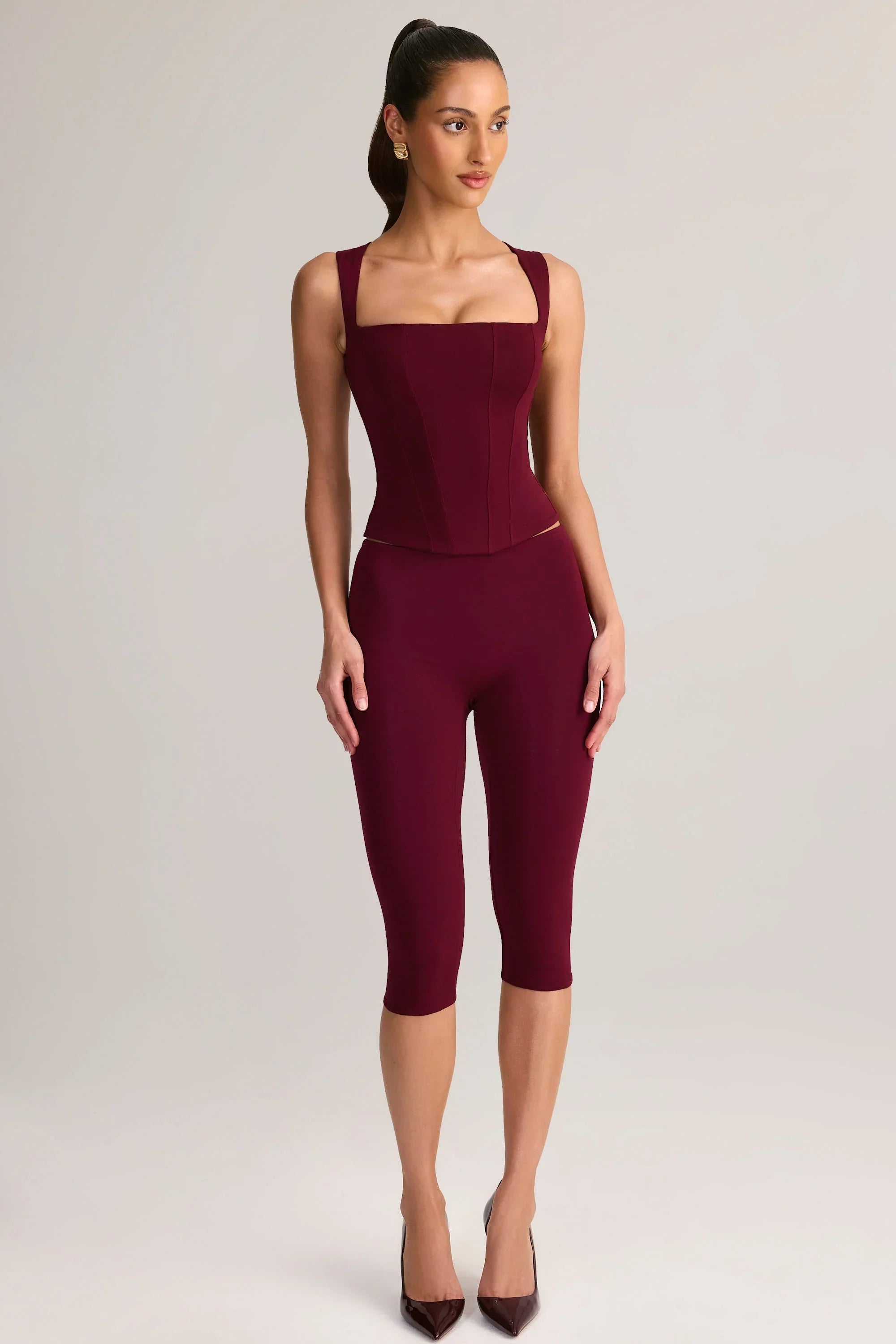 Modal Square Neck Top in Wine