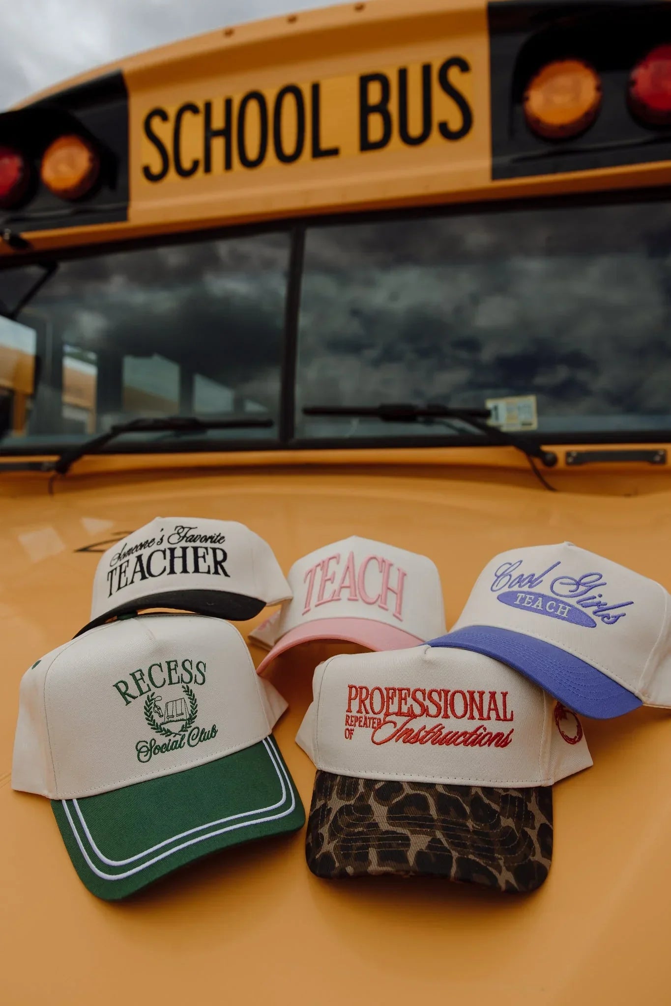 KenzKustomz Pink Vintage Trucker Hat Teach