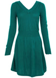 V Neck Mini Sweater Dress Deep Lake