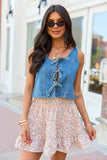 Emilia Front Ties Denim Vest