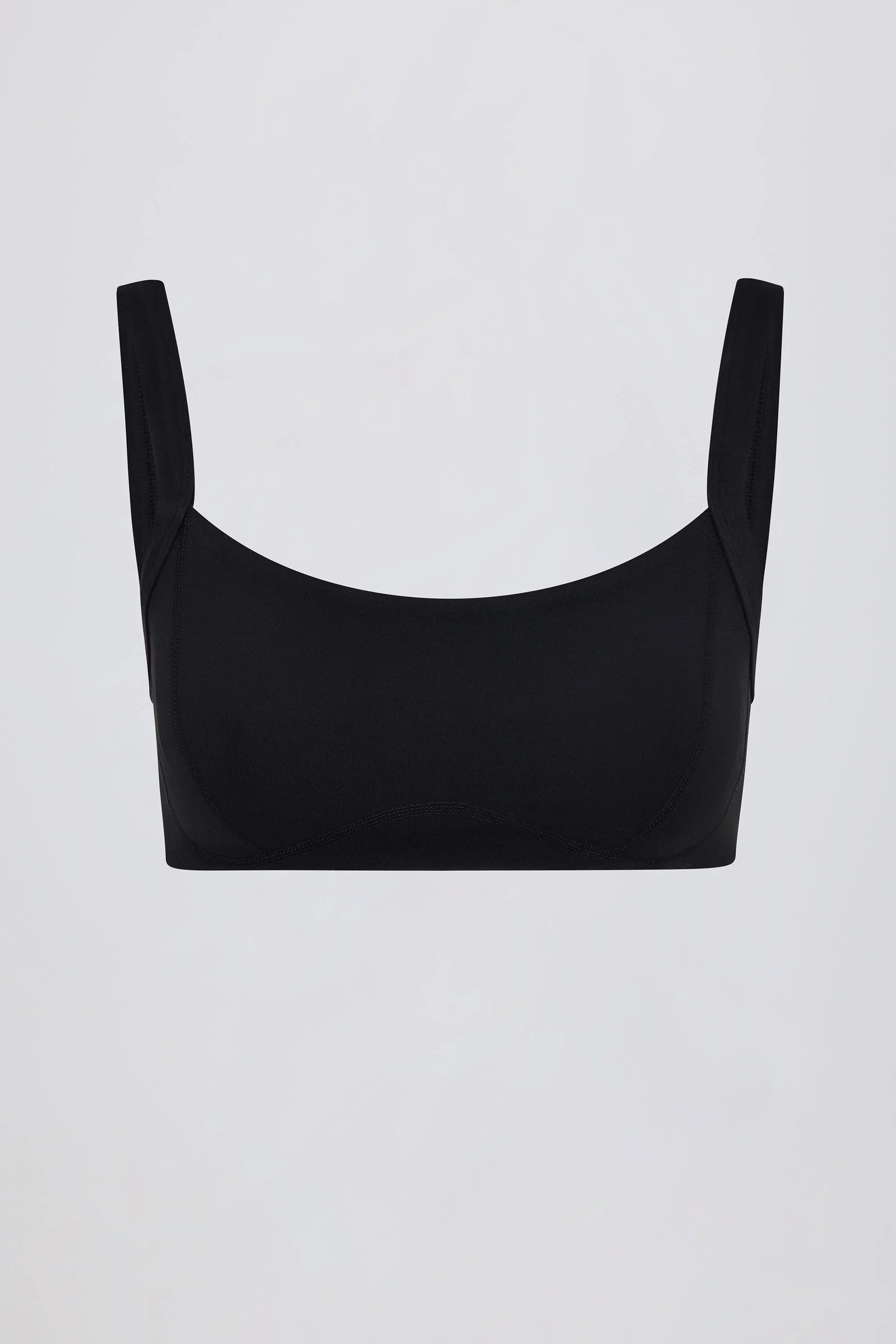Soft Active Seam Detail Sports Bra in Black