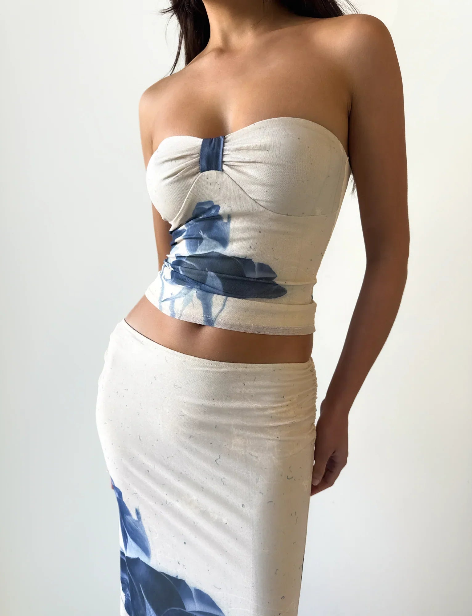JANIS MAXI SKIRT INDIGO FLORAL