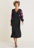 Floral Sequin Maxi Dress Black Multi