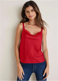 Cowl Neck Tank Red