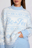 Jacquard Knit Oversized Jumper in Powder Blue