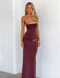 EOS SEQUIN TUBE MAXI DRESS CINNAMON CHOCOLATE