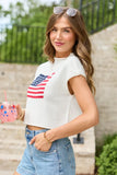 White American Flag Knit Top