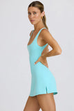 Soft Active Open Back Tennis Dress in Aqua