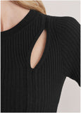 Ribbed Maxi Sweater Dress Jet Black