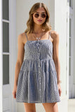 Kolby Black and White Gingham Dress