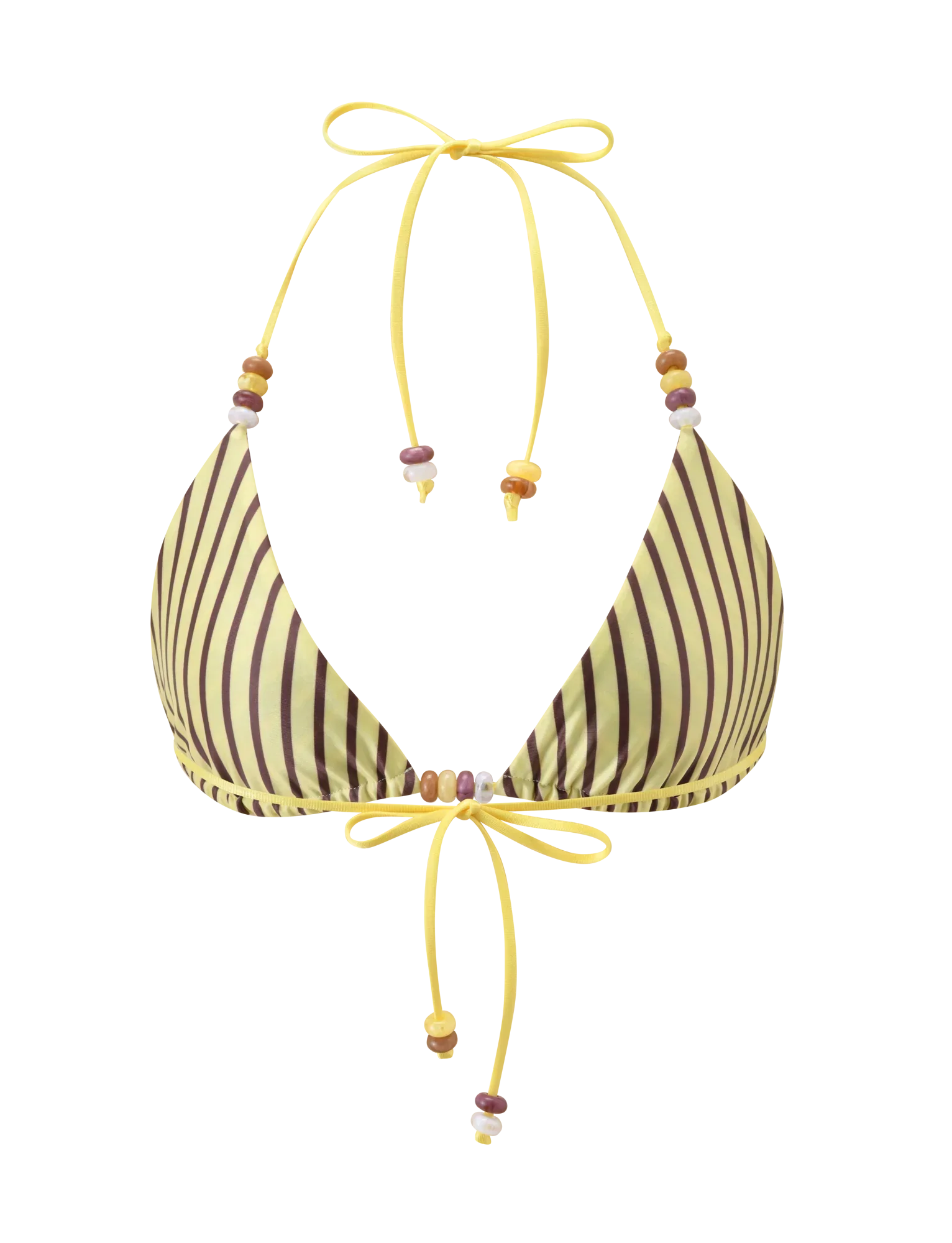FINLEA REVERSIBLE BIKINI TOP BROWN AND YELLOW STRIPE
