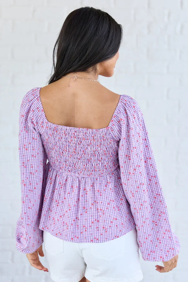 Darling Days Pink Floral And Gingham Top