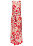 Printed Slit Maxi Dress Red Multi