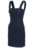 Denim Button Mini Dress Dark Rinse Wash