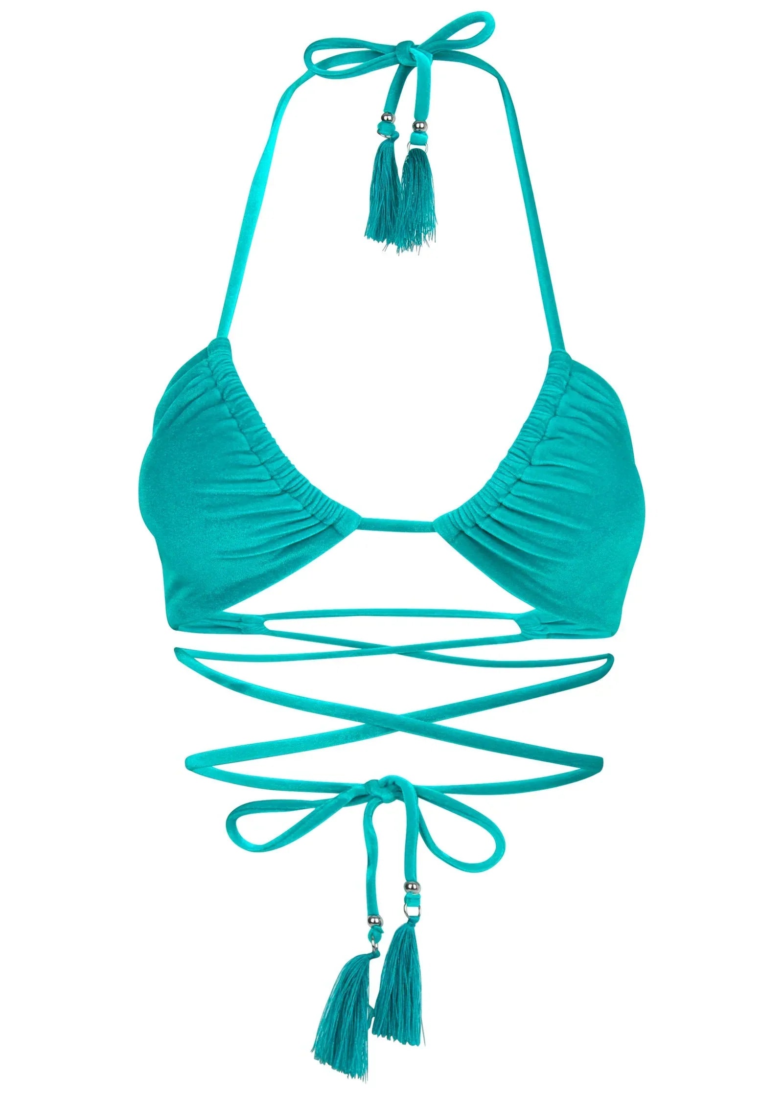 Velvet Convertible Triangle Top Teal