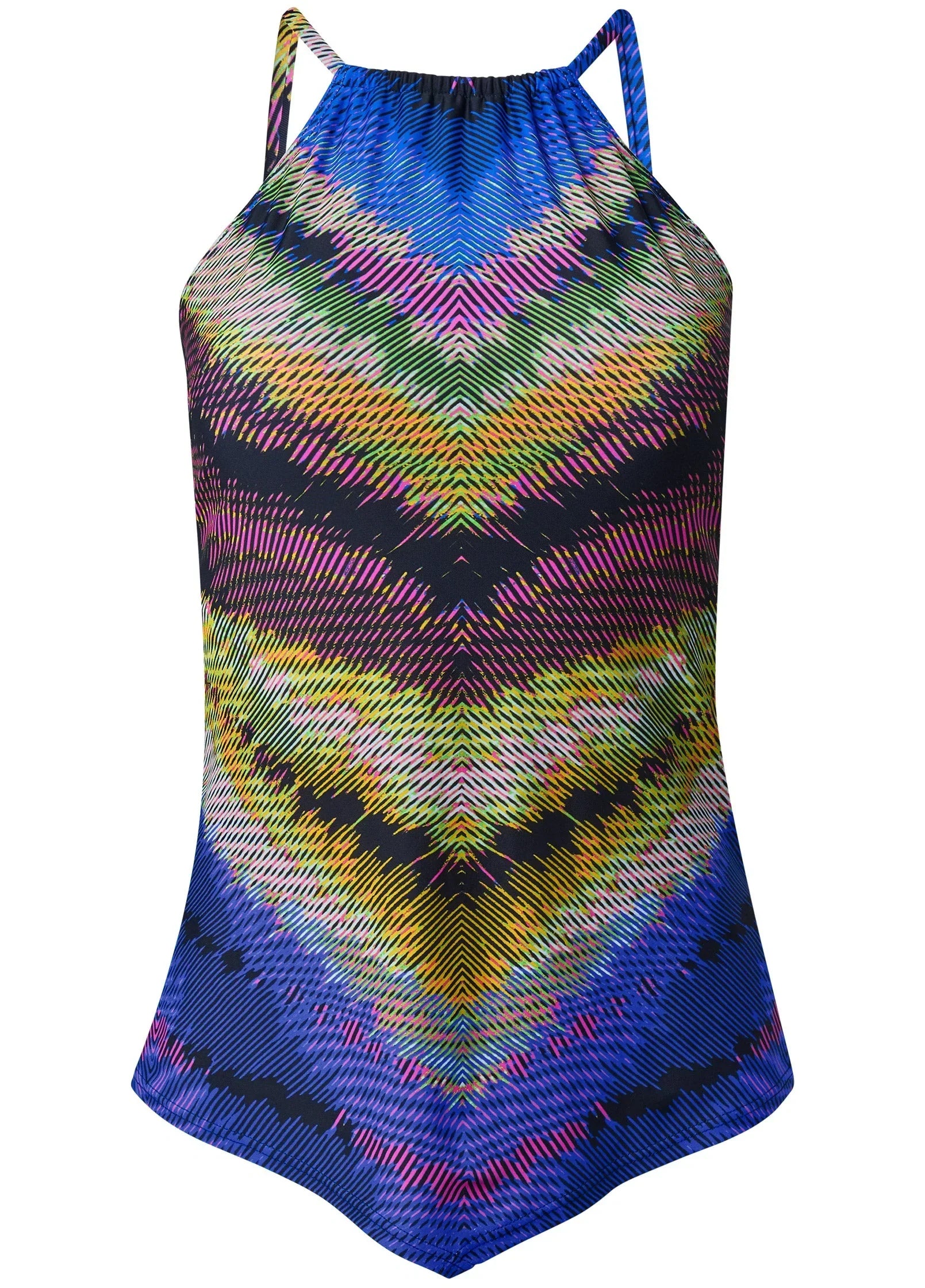 Hanky Hem High Neck Tankini Top Island Life