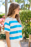 Hailey Blue and White Stripe T Shirt Sweater
