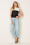 Wren Faux Leather Twofer Top