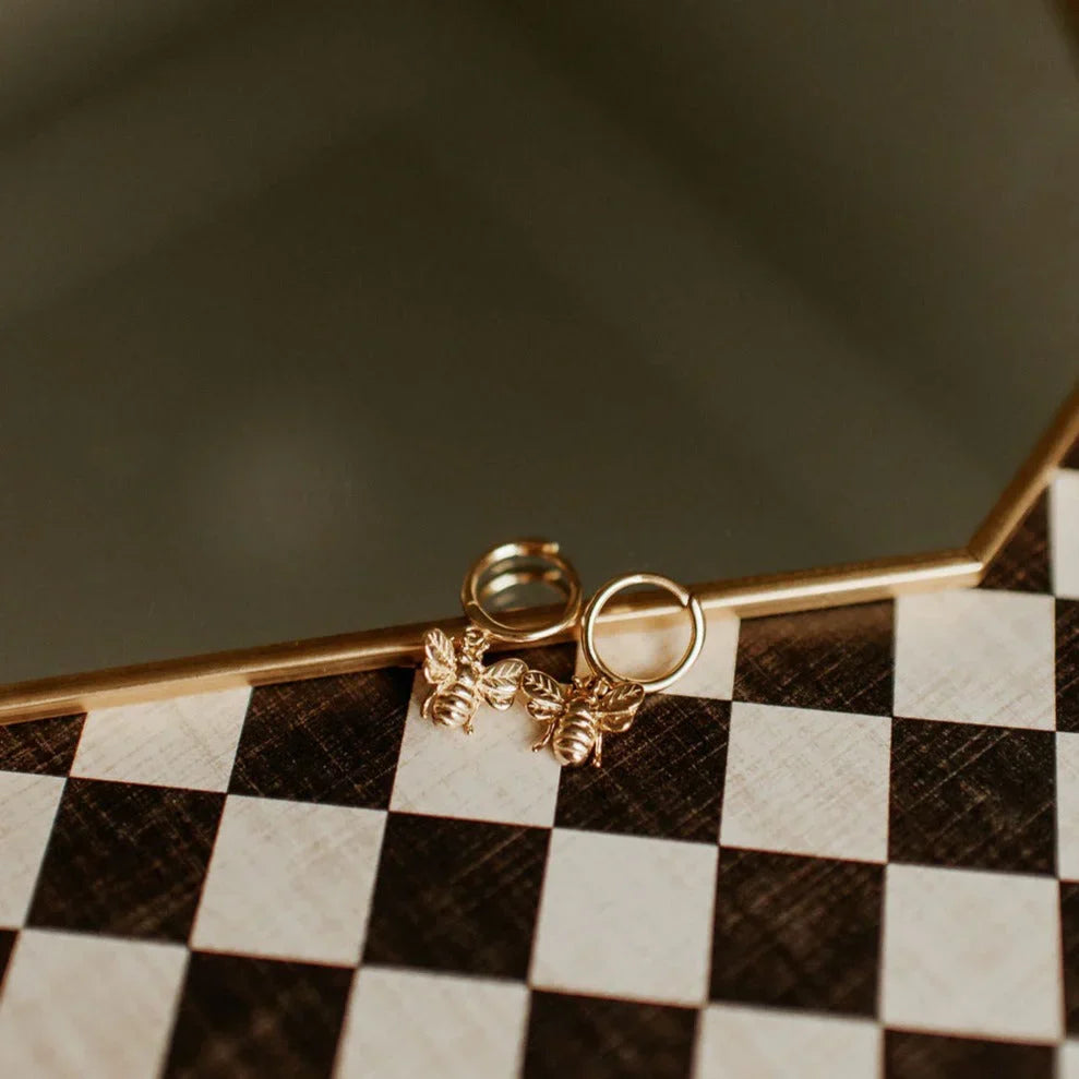 Honey Bee Hoop Earrings