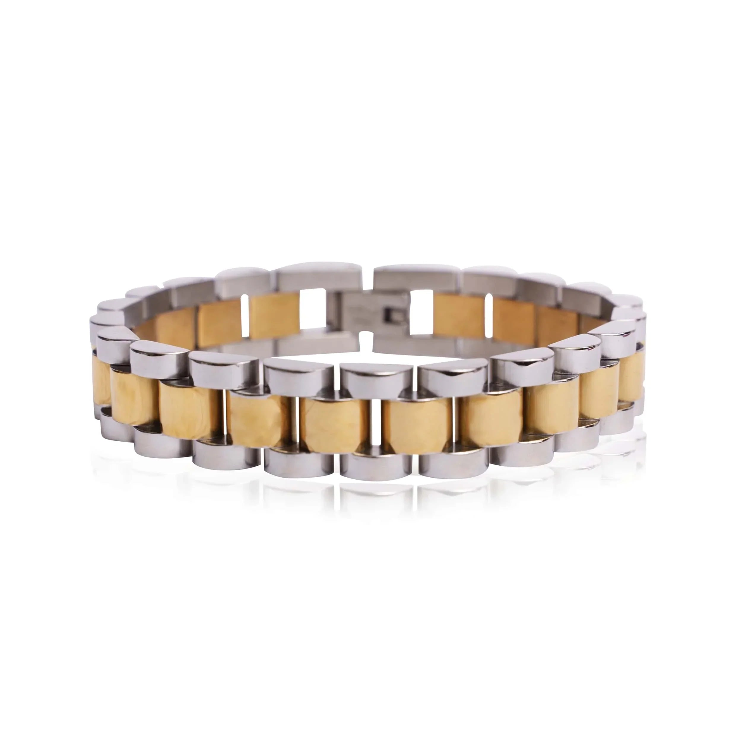 Vega Silver and Gold Band Bracelet