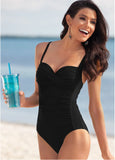 Ruched Bra One Piece Black Stone