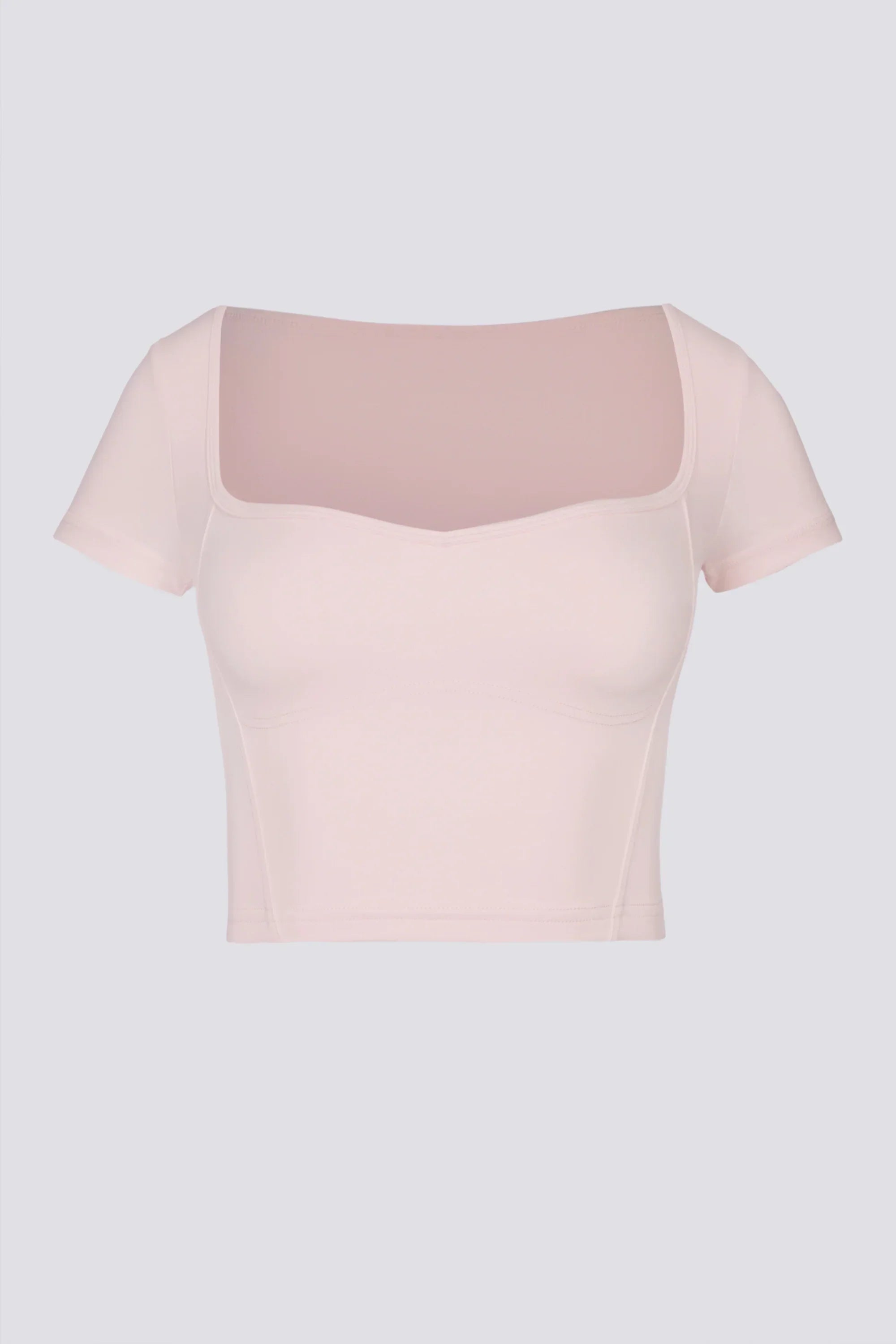 Soft Active Sweetheart Neck Crop Top in Ballet Pink