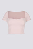 Soft Active Sweetheart Neck Crop Top in Ballet Pink